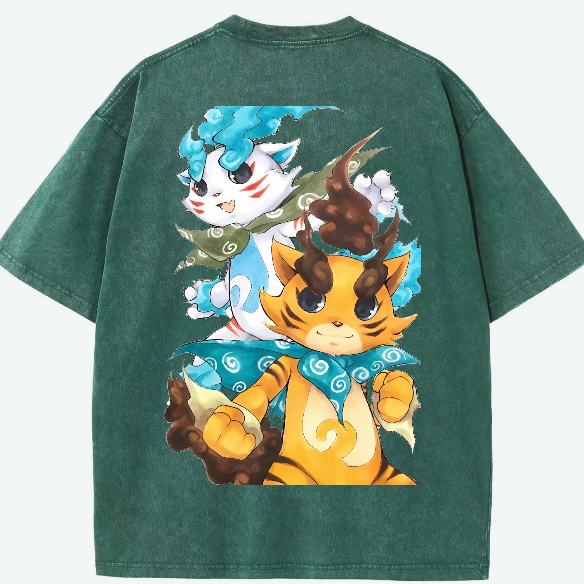 （画像用） 妖怪ウォッチ Yo-kai Watch 綿100% ヴィンテージ風 半袖Tシャツ（背面プリント）